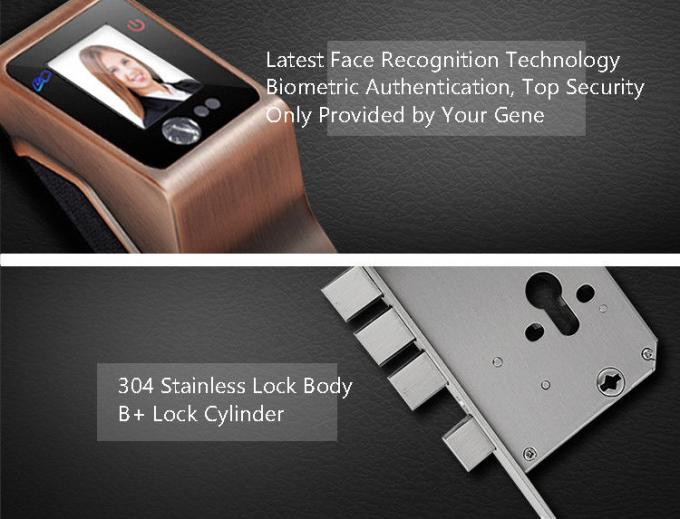Fechamento de porta da rua eletrônico do reconhecimento facial com senha chave da impressão digital 1