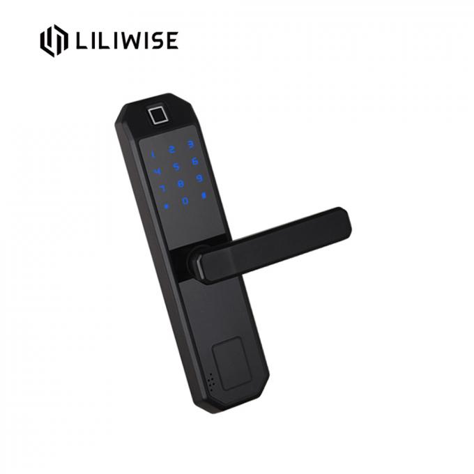 Cilindro liga de zinco da combinação de WiFi da impressão digital das fechaduras da porta eletrônicas espertas pretas 0
