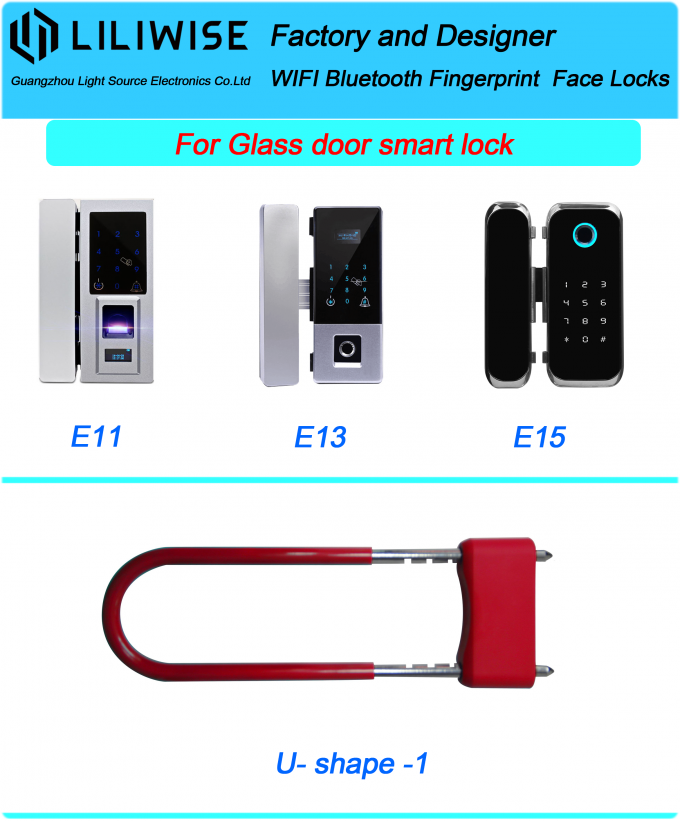 Impressão digital biométrica eletrônica do acesso de WiFi Bluetooth APP da fechadura da porta do Smart Glass 1
