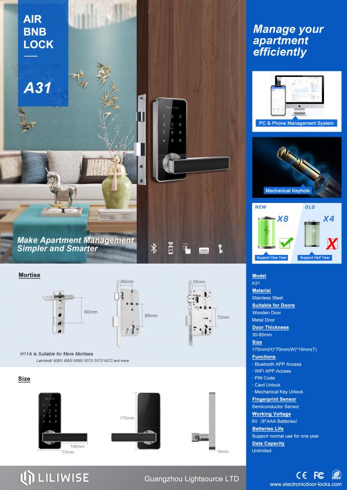 Fechaduras da porta de controle remoto do apartamento de Bluetooth Wifi 0