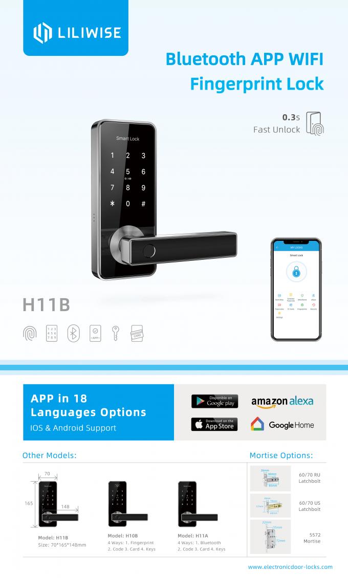Fechamento Keyless de Wifi Bluetooth Smart da fechadura da porta de Bluetooth da inteligência 1