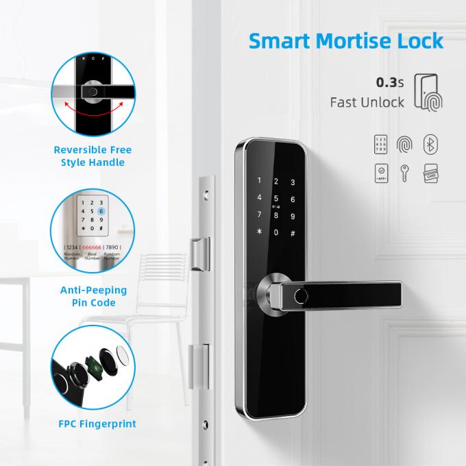 Fechamento esperto sem fio de Bluetooth TTLock APP Digital da impressão digital inteligente da segurança das fechaduras da porta da sala 1