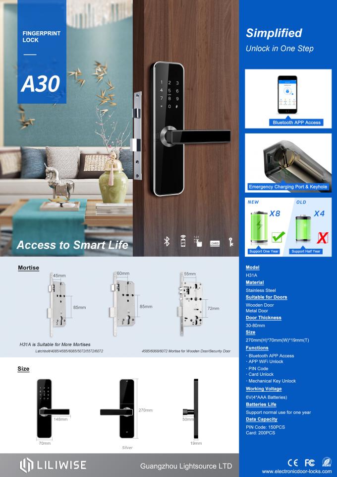 O PIN codifica a fechadura da porta eletrônica da segurança 0.1S Airbnb das fechaduras da porta do apartamento 2