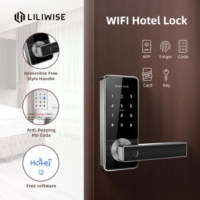 A impressão digital biométrica home inteligente de Wifi da fechadura da porta esperta do hotel destrava 1