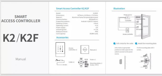 Sistema Smart WiFi Bluetooth do controle de acesso de Entrace da impressão digital 1