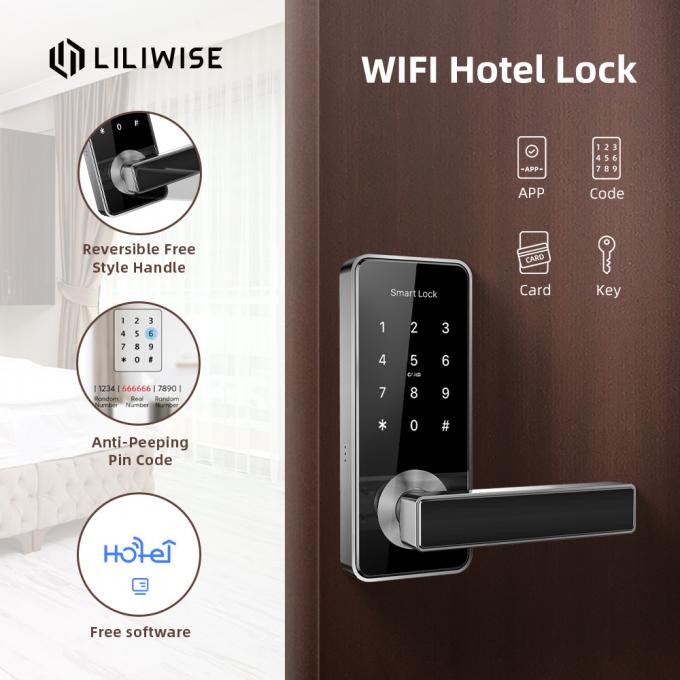 Sistema eletrônico da fechadura da porta do hotel de Smart do puxador da porta das fechaduras da porta do hotel do RFID Wifi 3