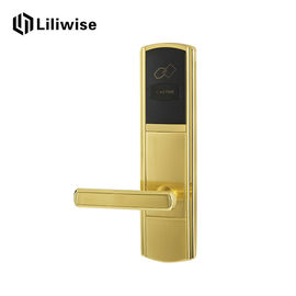 Fechaduras da porta eletrônicas do hotel dourado, fechadura da porta do cartão chave de cartão do RFID para hotéis