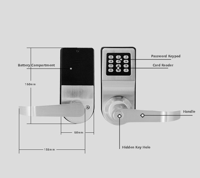 Sistema eletrônico de prata/dourado da fechadura da porta da tecla da alta segurança, da entrada chave 3