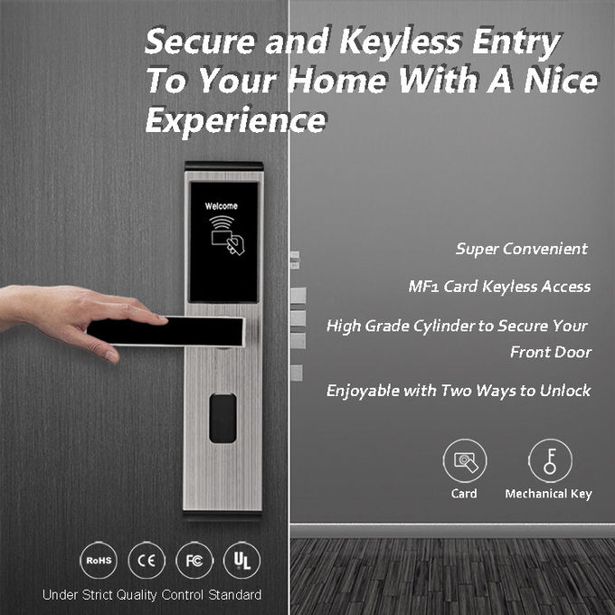 Fechamentos Keyless de aço inoxidável do acesso, fechaduras da porta da sala de hotel do cartão de Digitas RFID 0