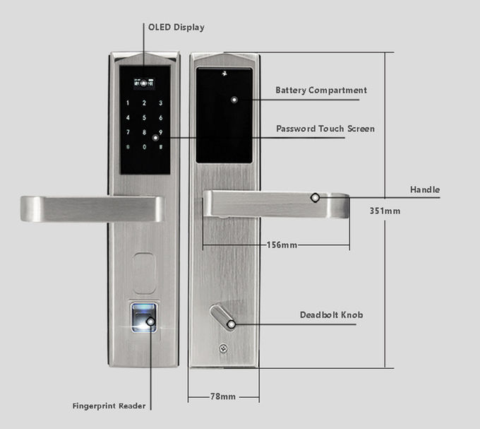 Fechaduras da porta eletrônicas da entrada da capacidade de Big Data, fechadura da porta durável do cartão eletrônico 2