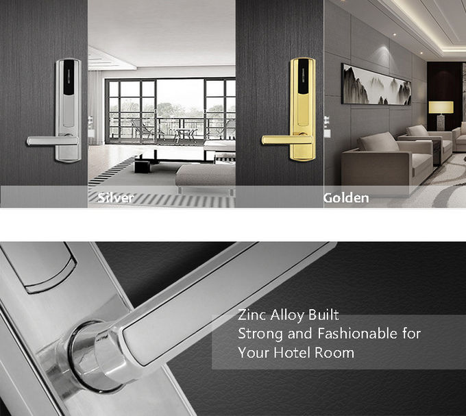 Fechaduras da porta douradas da sala de hotel com baliza luminosa 285mm * 70mm do diodo emissor de luz 1