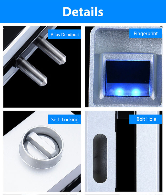 Fechaduras da porta eletrônicas da porta de vidro com controlo a distância da senha da impressão digital 1