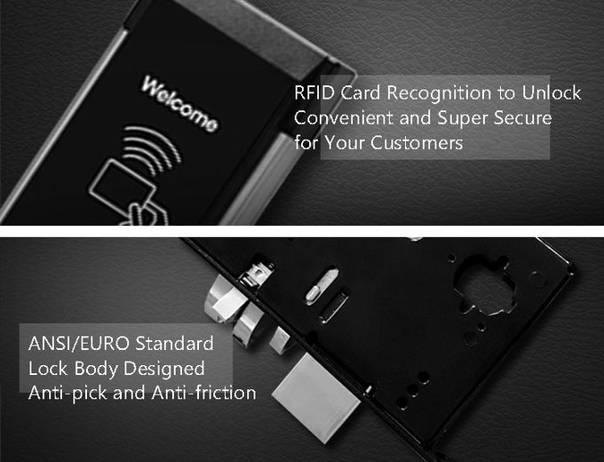 Do cartão esperto da estrutura RFID do metal das fechaduras da porta da sala de hotel segurança super 0