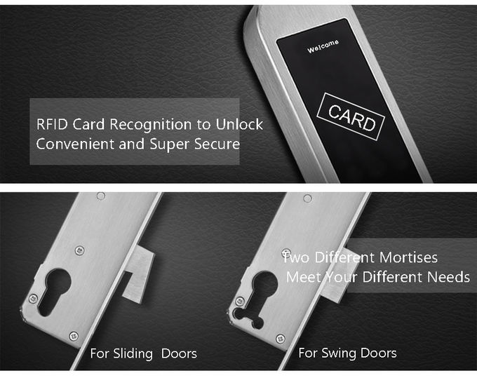 A chave deslizante de alumínio de Smart Card da fechadura da porta destrava 20% ~ umidade de trabalho de 90% 2