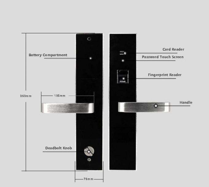 Código biométrico do PIN da precipitação das fechaduras da porta eletrônicas inoxidáveis de alumínio 2