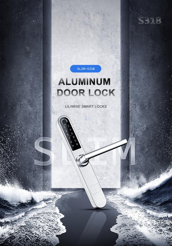 Alumínio de aço inoxidável moderno das fechaduras da porta espertas da sala para o agregado familiar/shopping 0