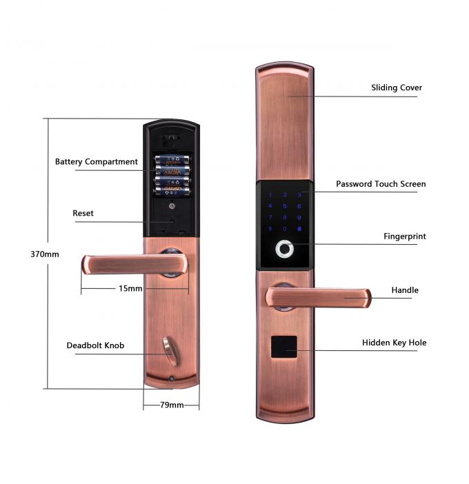 Controle biométrico deslizante de Bluetooth da fechadura da porta do armário exterior da impressão digital 5