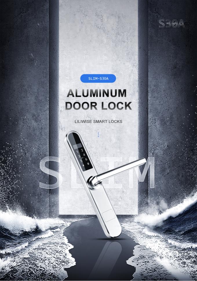 Fechadura da porta de alumínio inteligente, fechamento preto do cartão chave do hotel da liga de alumínio 0