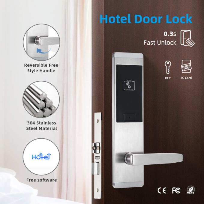 As fechaduras da porta pretas ligas de zinco do cartão chave do hotel com ANSI entalham um encaixe no tipo de cartão MF1 0