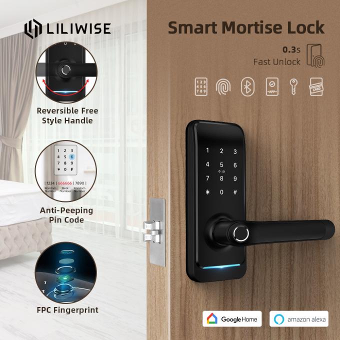 As fechaduras da porta eletrônicas impermeáveis Bluetooth Smart entalham um encaixe no fechamento do puxador da porta 0