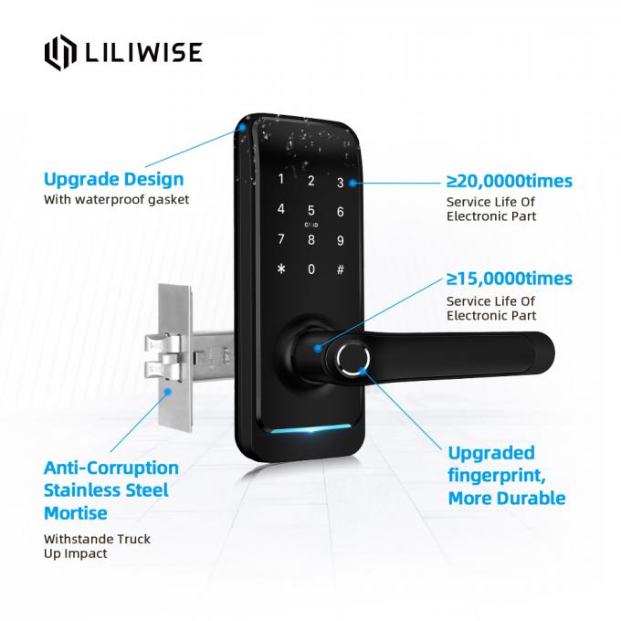 As fechaduras da porta eletrônicas impermeáveis Bluetooth Smart entalham um encaixe no fechamento do puxador da porta 1