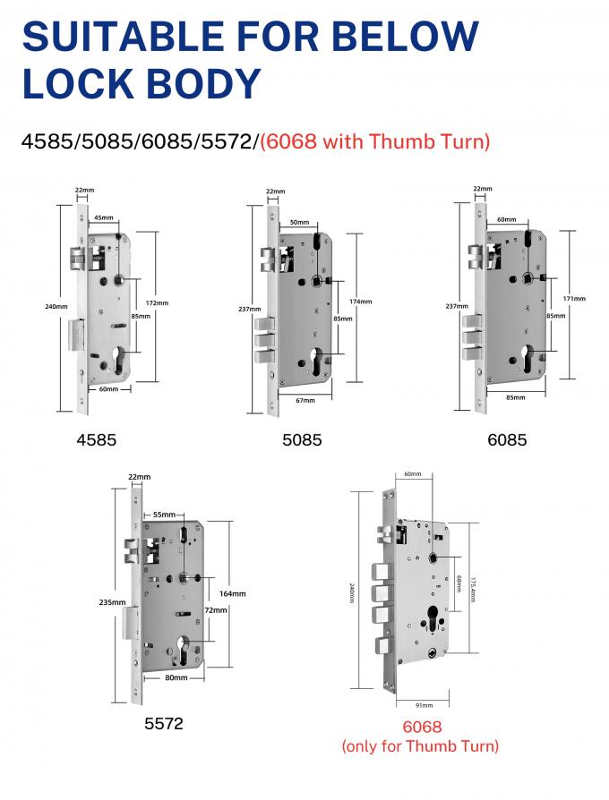 Fechaduras da porta impermeáveis da impressão digital Digital da fechadura da porta elétrica de Tuya WiFi Smart 8