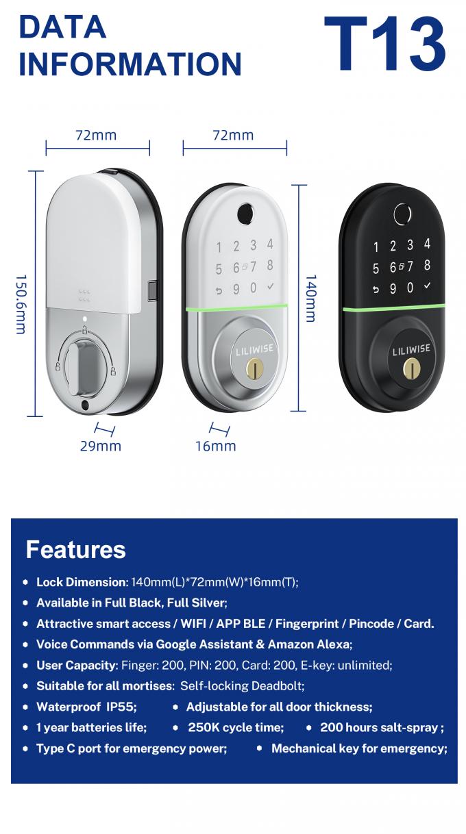 Fechadura da porta de Inteligente Bluetooth Digital para o hotel de apartamento 6