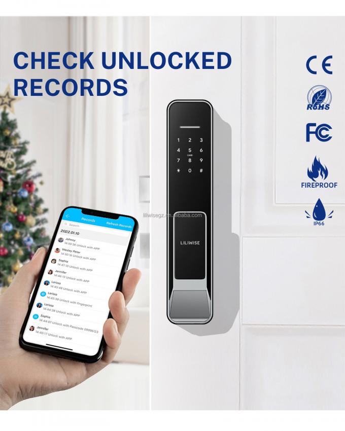 Liliwise New Design Bloqueio totalmente autom&aacute;tico Bloqueio digital eletr&ocirc;nico de impress&atilde;o digital Bloqueio Tuya APP TTlock Smart Door Lock 8