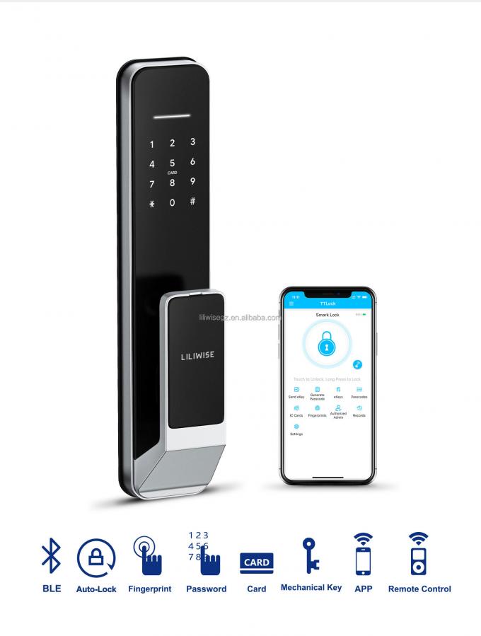 Liliwise Security Digital Doorbell Tuya Wifi Smart Fingerprint Lock Face Recognition Camera Porta fechada Controle de acesso 6