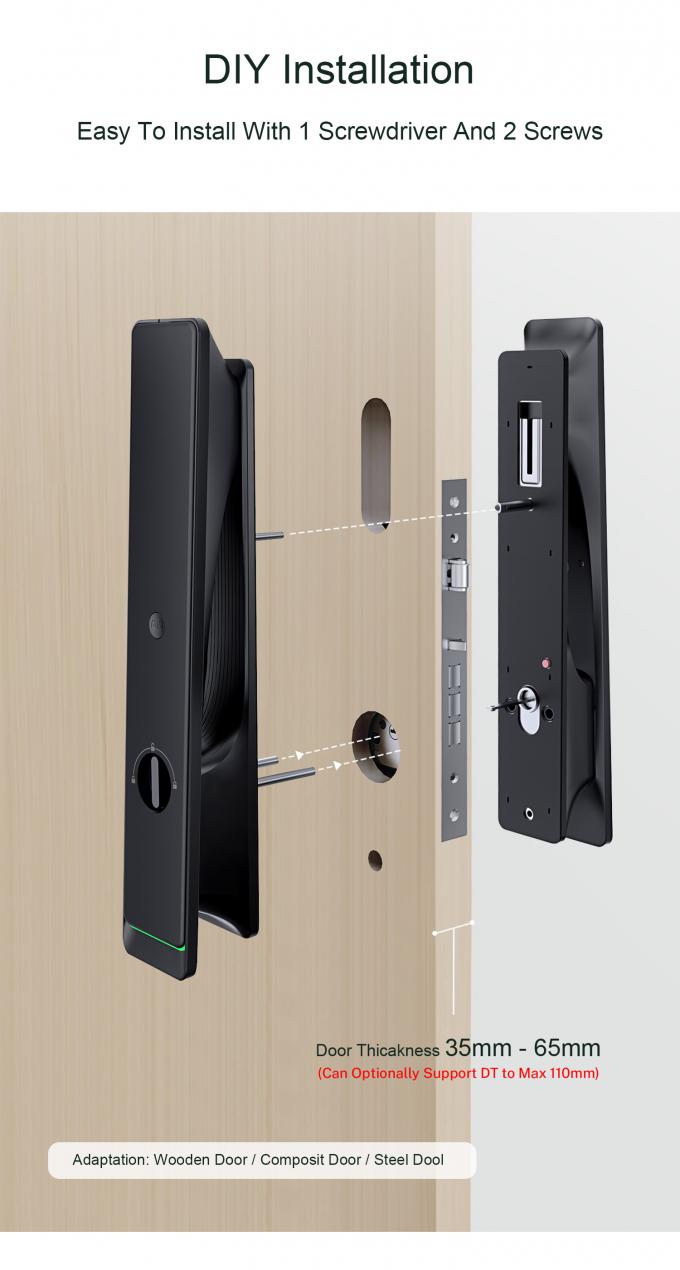 Liliwise Autom&aacute;tico Personalizado Wifi Imperme&aacute;vel Inbuilt-Doorbell Desbloquear fechaduras inteligentes Tuya Ttlock fechadura de porta inteligente com impress&atilde;o digital 14