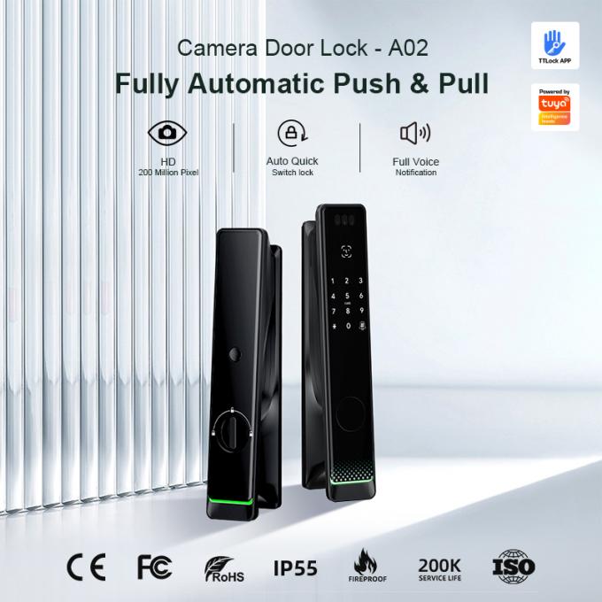 Liliwise Tuya Ttlock Bloqueio Biom&eacute;trico Autom&aacute;tico Rfid Card Wifi App Ble Impress&atilde;o Digital Smart Door Lock Com C&acirc;mera 2
