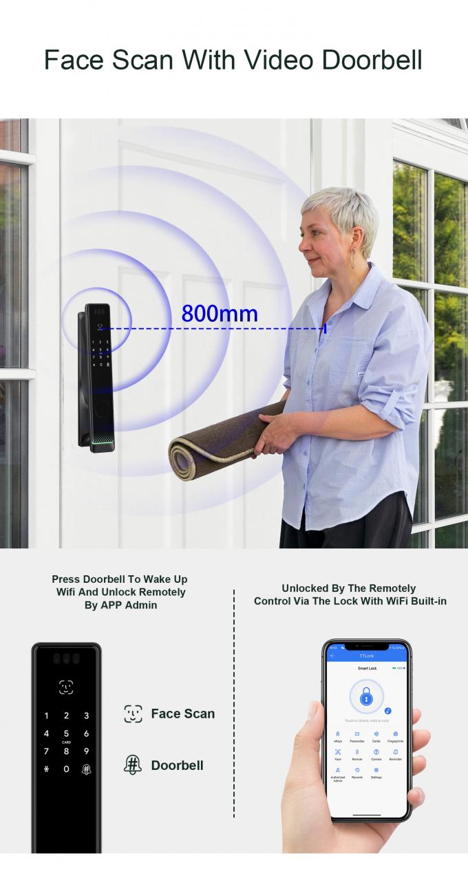 Liliwise Security Tuya Wifi Cerradura Inteligente Electronic Smart Locks Fingerprint Keyless Ttlock Digital Door Smart Lock 10