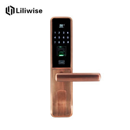 Do Deadbolt eletrônico do teclado numérico das fechaduras da porta da combinação bronze vermelho com varredor do dedo