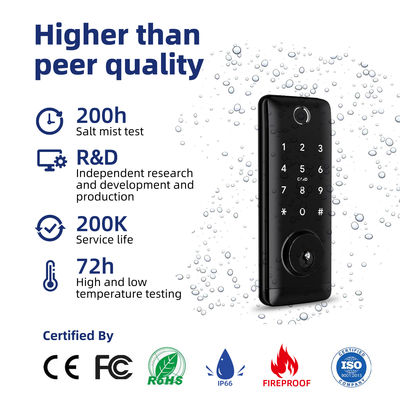 Waterproof Smart Deadbolt Lock with 200 Fingerprint Capacity 200 Card Capacity and 150 Password Capacity for Residential Use