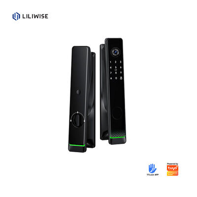 Liliwise Tuya Ttlock Bloqueio Biométrico Automático Rfid Card Wifi App Ble Impressão Digital Smart Door Lock Com Câmera