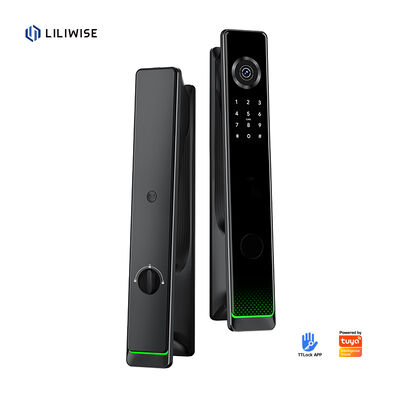 Liliwise 2025 Eletrônico Preto Smart Gate Lock Outdoor Tuya Tt Camera Smart Lock Com Ble Impressão Digital Camera à prova d'água