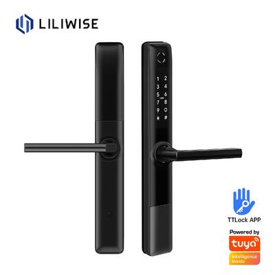 Liliwise Impermeável Aço Inoxidável Digital Porta Bloqueio Impressão Digital TTlock Smart Porta Bloqueio BLE Wifi Slim Smart Lock