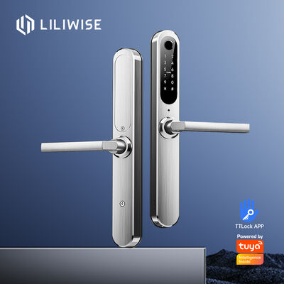 Liliwise Custom Security Eletrônico Impermeável Ip66 Digital Ttlock Tuya Wifi Impressão digital Deslizante Slim Smart Door Lock