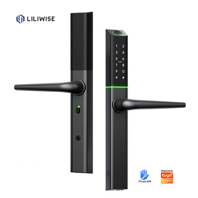 Wifi Remote Ttlock impressão digital ultra-esbelta Alumínio Tuya porta deslizante fechaduras inteligentes digitais Slim Smart Lock com App desbloquear