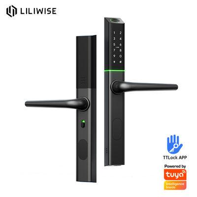 Liliwise Posição do cilindro ajustável fechaduras inteligentes ultra-esbeltas fechaduras de porta eletrônica inteligente digital de alumínio para 72mm 85mm 90mm 92mm
