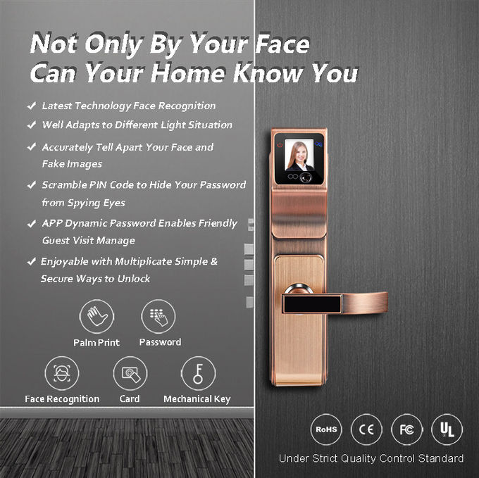 Fechamento infravermelho do puxador da porta do reconhecimento de cara de Smart 3D para Família e Empresa 0
