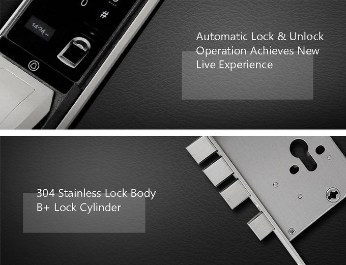 Proteção de segurança automática do dobro de Rosa Golde da fechadura da porta do reconhecimento biométrico 2