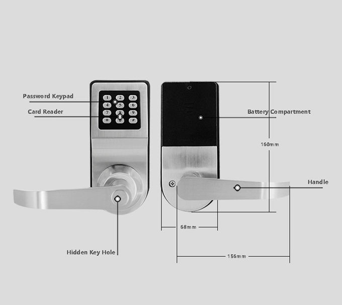 Fechadura da porta eletrônica clássica com controlo a distância, fechadura da porta da combinação de código do cartão 3