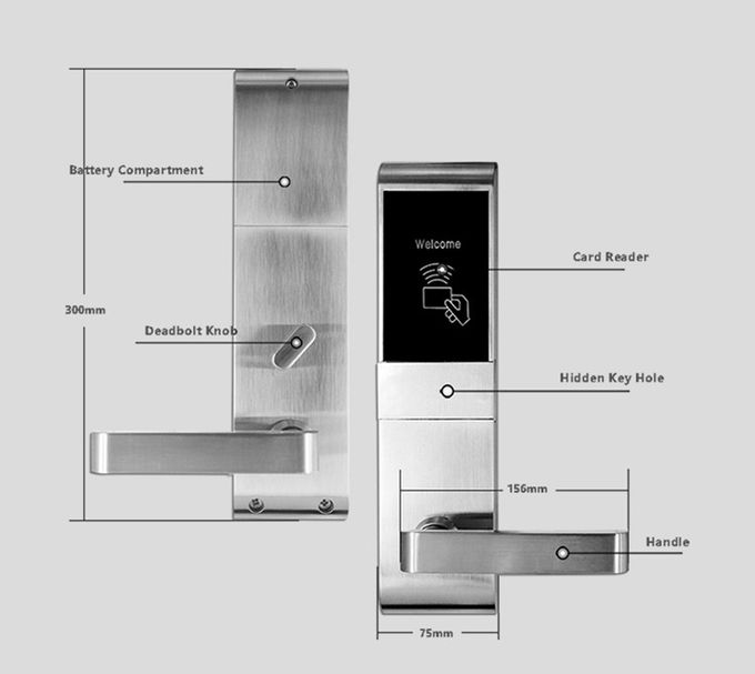 Sistema de madeira da fechadura da porta de Rfid da porta, fechadura da porta esperta do cartão chave para hotéis 1