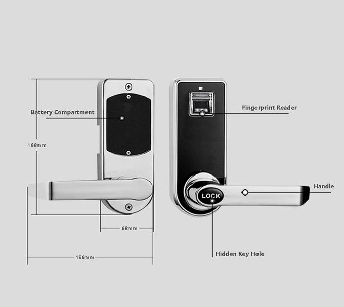 Fechadura da porta da impressão digital da exploração com o leitor liga de zinco chave do sensor de Biometic 1