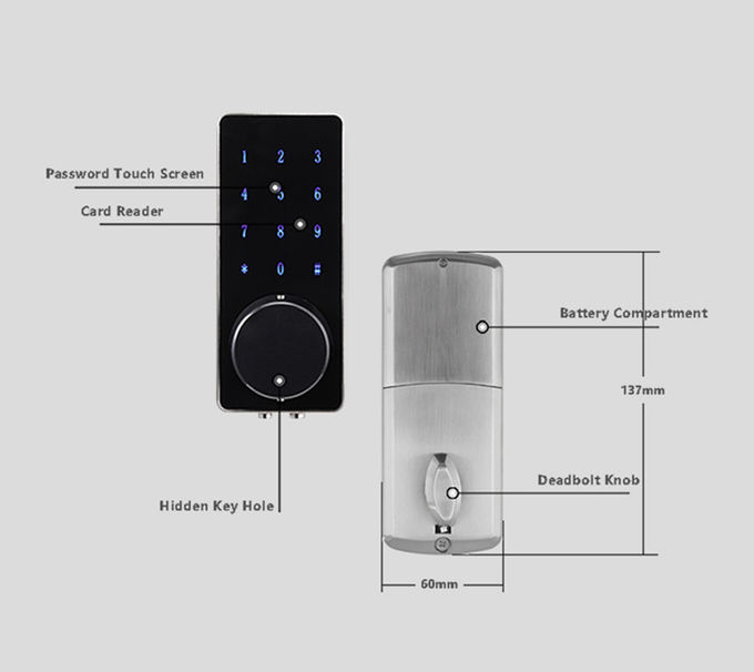 Fechadura da porta quente da venda do Deadbolt automático esperto da impressão digital do acesso de WiFi Bluetooth da segurança 3