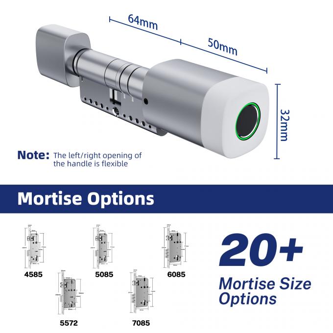 Cart&atilde;o de impress&atilde;o digital Liliwise RFID fechadura de porta &agrave; prova d'&aacute;gua WiFi ajust&aacute;vel BLE Tuya Ttlock fechadura de cilindro inteligente para substitui&ccedil;&atilde;o mec&acirc;nica velha 4
