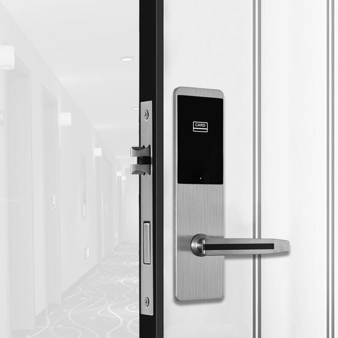 Sistema de cartão eletrônico esperto dourado das fechaduras da porta RFID do hotel da segurança 0