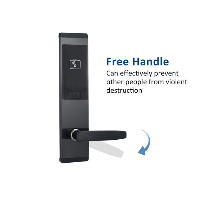 As fechaduras da porta pretas ligas de zinco do cartão chave do hotel com ANSI entalham um encaixe no tipo de cartão MF1 2